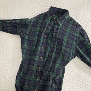 J. Crew Green and Navy Plaid Casual Shirt